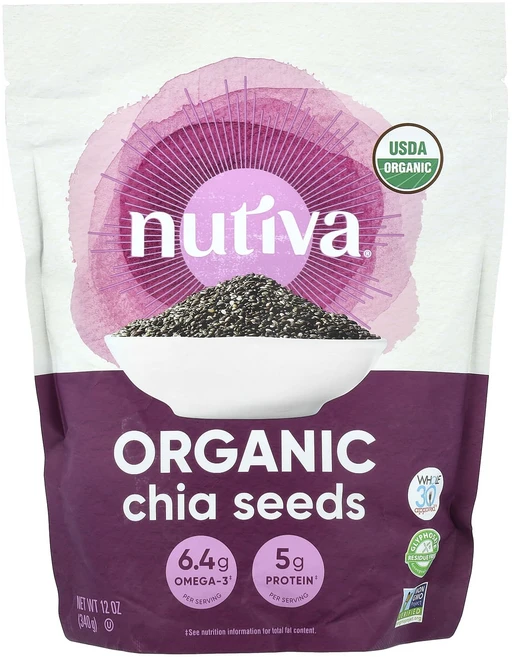 Nutiva 유기농 치아씨 340g(12oz), Nutiva 유기농 치아씨 340g12oz, 340g, 1개 - 쿠팡