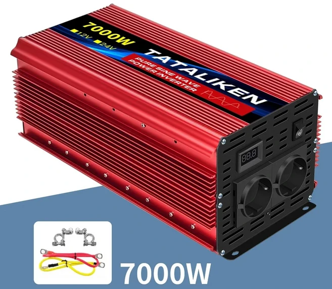 인버터 24v 순수 사인파 3500w 변환기 LED EU 소켓이 있는 태양광, 01 유럽, 04 12V 50HZ, 02 7000W