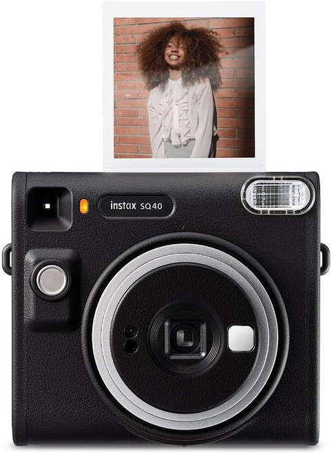 instax SQUARE SQ40 拍立得相機, 1個, 黑色單機,20張底片+棕色皮套