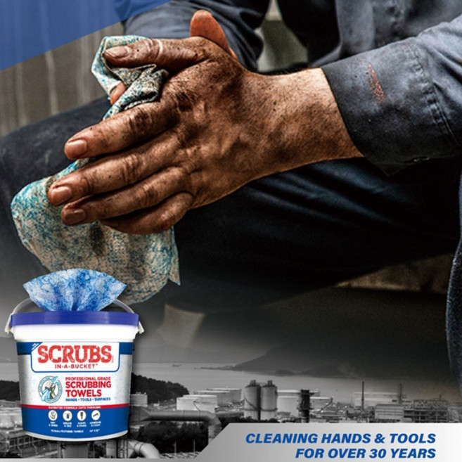 퍼마텍스 핸드클리너 공구 손 기름때 전용 물티슈 핸드스크럽 72매, 1개