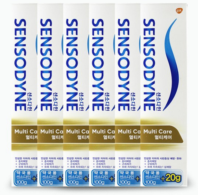 센소다인 치약 멀티케어 120g*6통 시린이치약, 120g, 6개