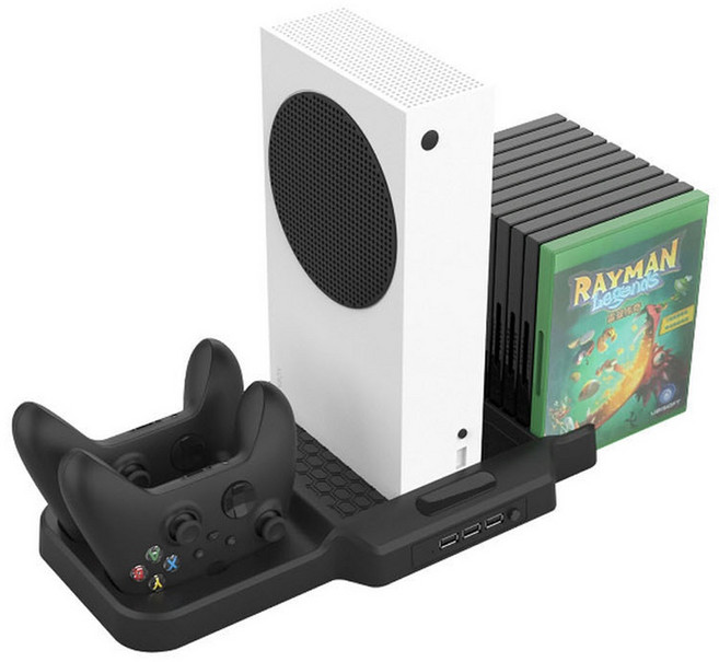 適用於 XBOX Series X/S 散熱底座、手把充電座、遊戲片收納架, 黑色, 1個