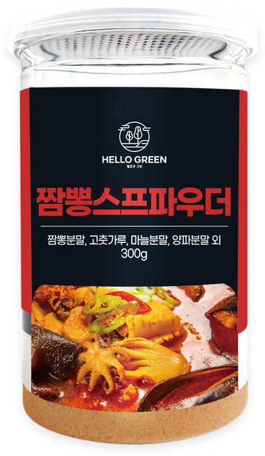 헬로우그린 짬뽕 스프 파우더(통) 조미료 분말 가루, 1개, 300g