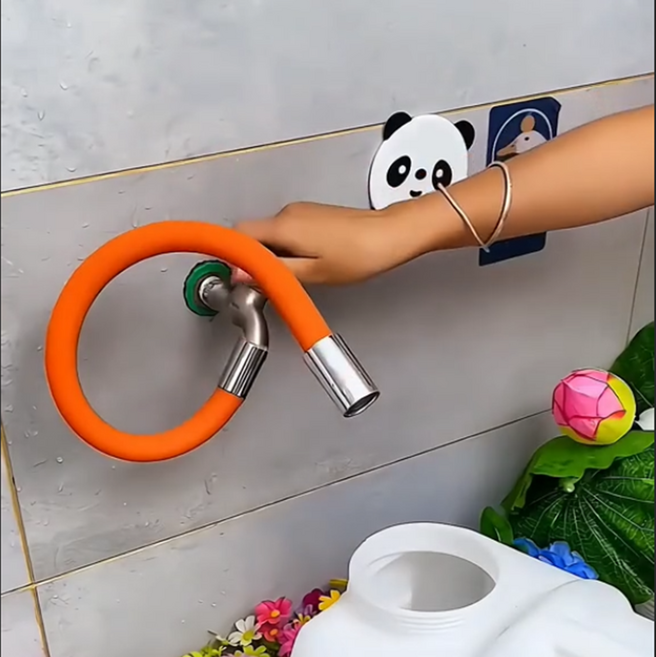 비와이엔 수도꼭지 확장 회전헤드 각도변환 수전연장 호스형, 1개