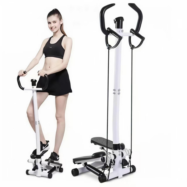 健身踏步機 防滑吸盤-升級扶手 居家運動 靜音小巧不傷膝蓋 高清智能計時儀表 400斤承載重量, 扶手款