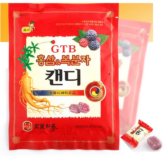 나바다몰 건강간식 홍삼 복분자 캔디 200g, 2개