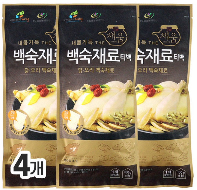 한국감초영농조합법인 내몸가득 THE채움 백숙재료 티백, 4개, 100g