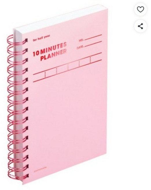 모트모트 오리지널 텐미닛 플래너 반년, 1COLOR(로즈쿼츠), 3개