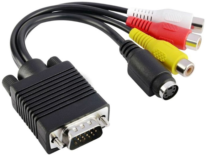 VGA에서 3RCA+S 하위 터미널 케이블 VGA에서 S+AV PC TV 어댑터 변환기에 연결, 1개