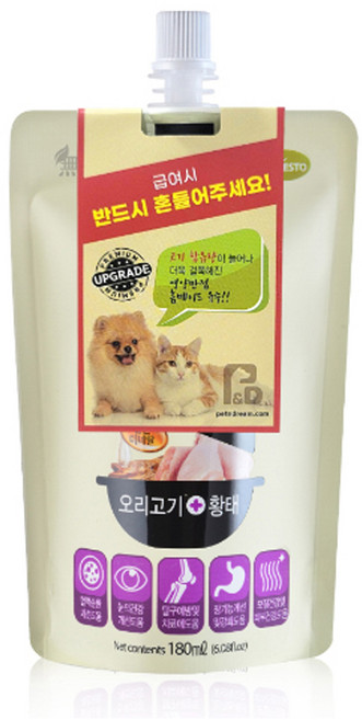 헬시브로스 고양이 강아지 오리 닭 소고기 황태 홈메이드 육수 간식 10개, 뼈/관절강화, 180ml