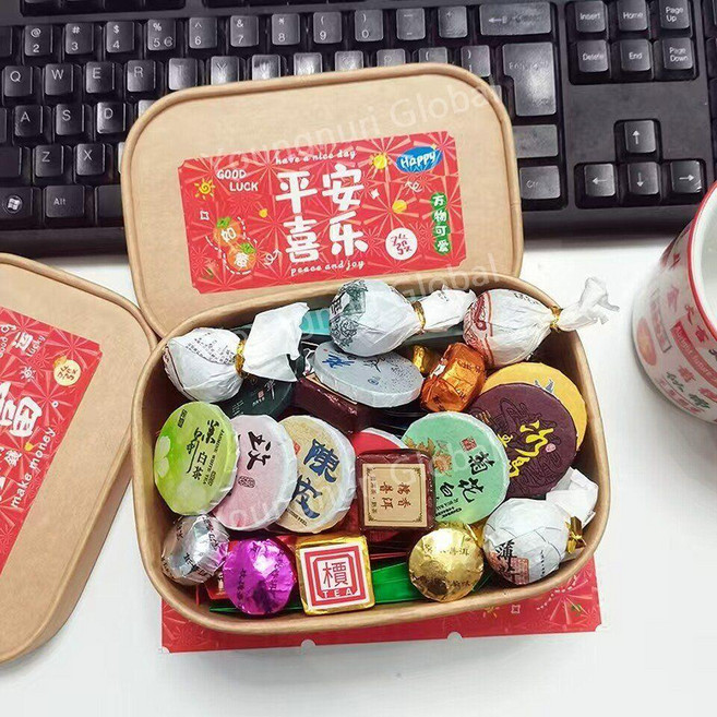 선물추천 중국 명차 30종 올인원 샘플러 보이차/금준미/대홍포/철관음/녹차 (30일 티타임), 200g x홍부x 선물 가방  30가지 차 조합, 1, 30