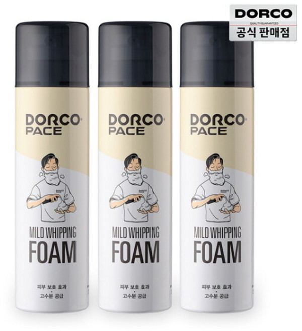 [도루코] 페이스 마일드 휘핑 쉐이빙폼 대용량 250mlx3개, 상세 설명 참조
