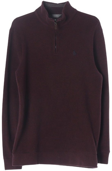 헤지스 (MEN - M) 코튼 반집업 로고 니트 탑