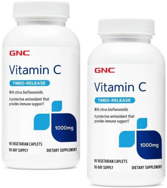 GNC 비타민 C 1000mg 90캡슐 x 2통 Vitamin, 2개, 90정