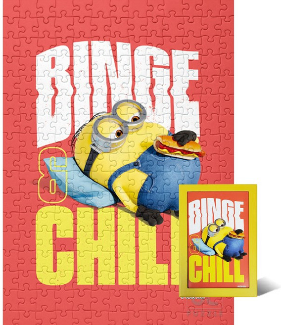 알록퍼즐 미니언즈 칠리핫도그 액자케이스 108피스 직소퍼즐액자 AL108-04, 1개