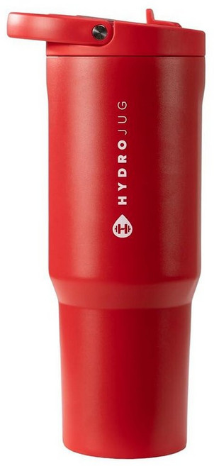 HydroJug 스포츠 - 빨대가 있는 스테인리스 스틸 텀블러 진공 단열 946.4ml32온스 누출 방지 물병 인체 공학적 디자인 재사용 가능 식기 세척기 사용 고무, Alumni Red