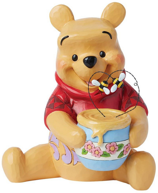 Enesco Jim Shore의 디즈니 전통 컬렉션 곰돌이 푸와 꿀벌 큰 피규어 - 스톤 레진 핸드 페인팅 공예 수집용 디즈니 피규어 홈 데코 조각상 30.5cm(12인치), Enesco Jim Shore의 디즈니 전통 컬렉션 곰