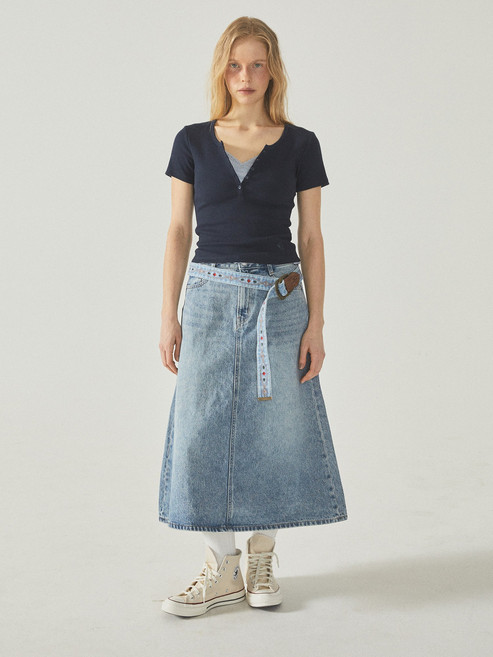 [AK수원점] [후아유] 여성 Long Denim Cargo Skirt WHWJF2452F