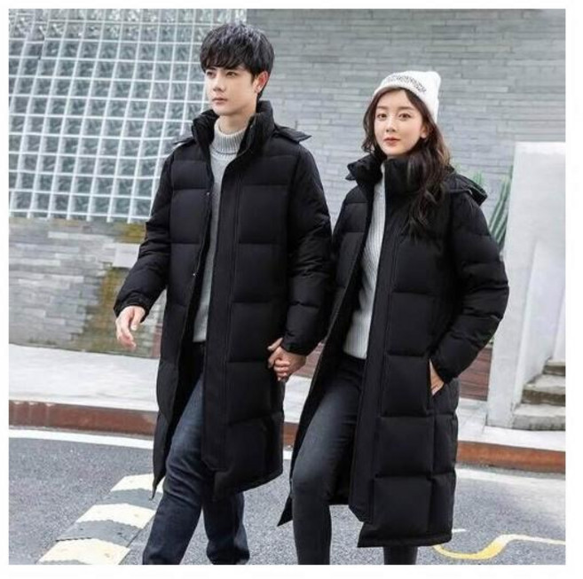 男女款中長款立領防風白鴨絨羽絨外套