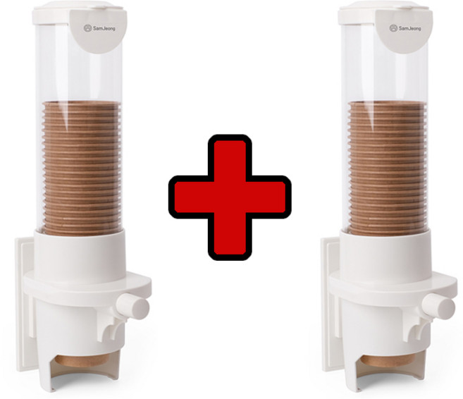 에이스샵_1+1 세트상품 종이컵디스펜서 / 종이컵수거함 1세트 종이컵 컵수거함 종이컵홀더 디스펜서, 종이컵(디스펜서)+종이컵(디스펜서)1세트