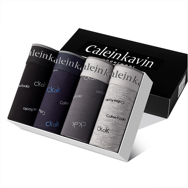 CaecnKoen 남자 면 소프트 남성 드로즈 4장세트 선물 4601