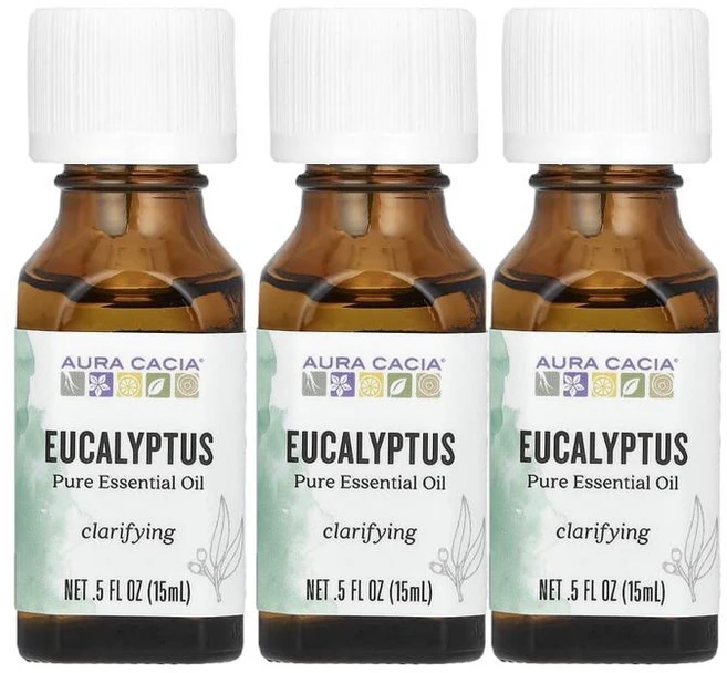Aura Cacia 퓨어 유칼립투스 에센셜 오일 15ml x3팩, 3개 - 쿠팡