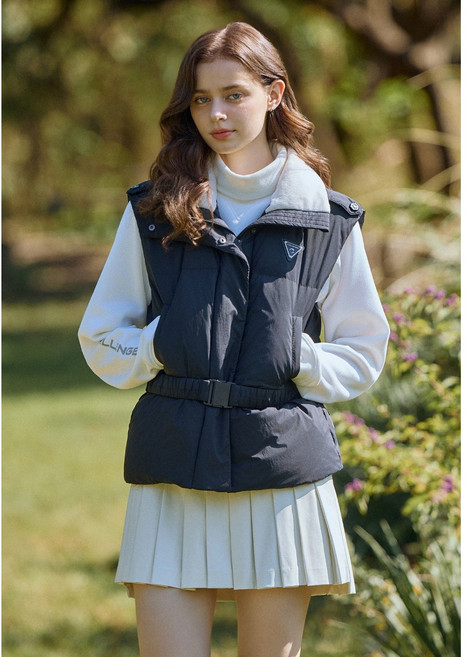 (NC야탑점 챌린저) 여성 코듀로이카라 벨티드 구스다운 베스트 카멜 CHD4WVT4814CA