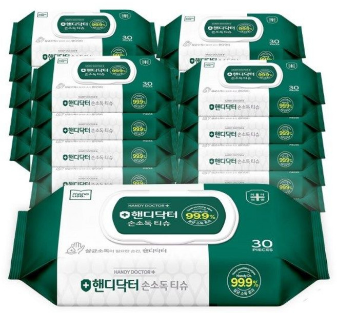 모나리자 핸디닥터 손소독티슈 물티슈 캡형 30매 20팩 -