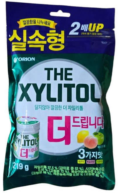 오리온 달지않아 깔끔한 더 자일리톨 껌, 2개, 219g