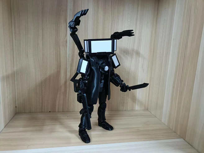 스키비디 토일렛 3D프린팅 피규어 관절 타이탄 티비맨 모니터맨, 기본+호천망치모델+듀얼파워버전, 타이탄 블랙 TV맨, 1cm