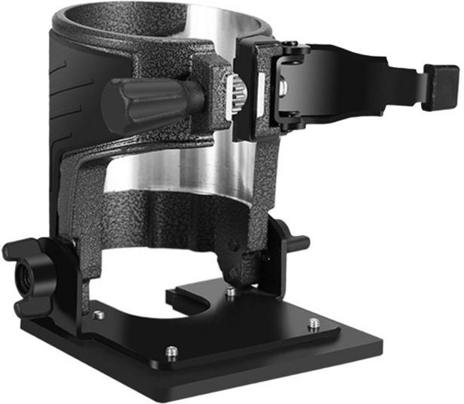 QDY 트리머 라우터 베이스 목공 트리머 라우터 트리머 베이스 보호 부품, 기울어진 스타일, 9.5cmx9cm, 합금, 1개