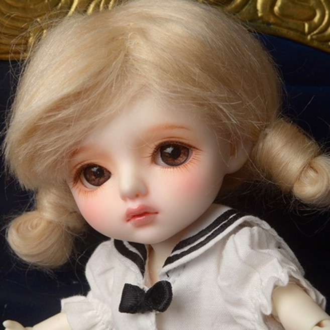 돌모아 구체관절인형 가발 16cm 포켓 모헤어 캔디 웨이브 양갈래 캐롯 (5) Candycandy Wig (Carrot), 블론드, 1개