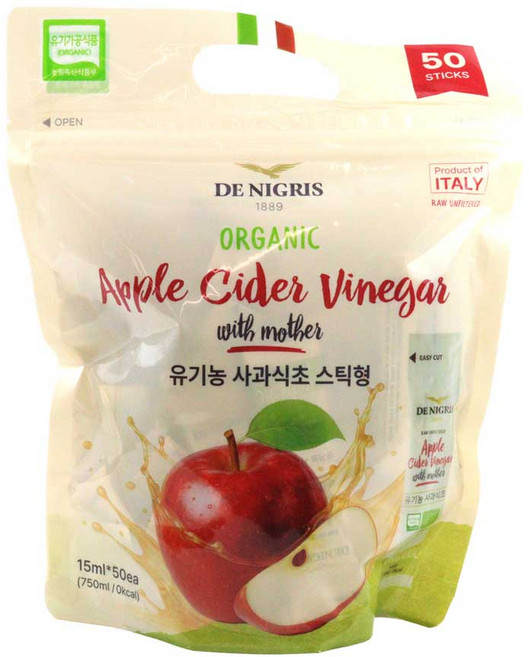 데니그리스 유기농 사과식초 15ml 스틱형 애플사이다비니거, 50개