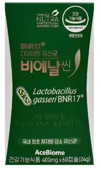 BNR 17 비에날씬 다이어트 유산균 에이스바이옴 락토바실러스 김희선 유산균, 1세트, 60정