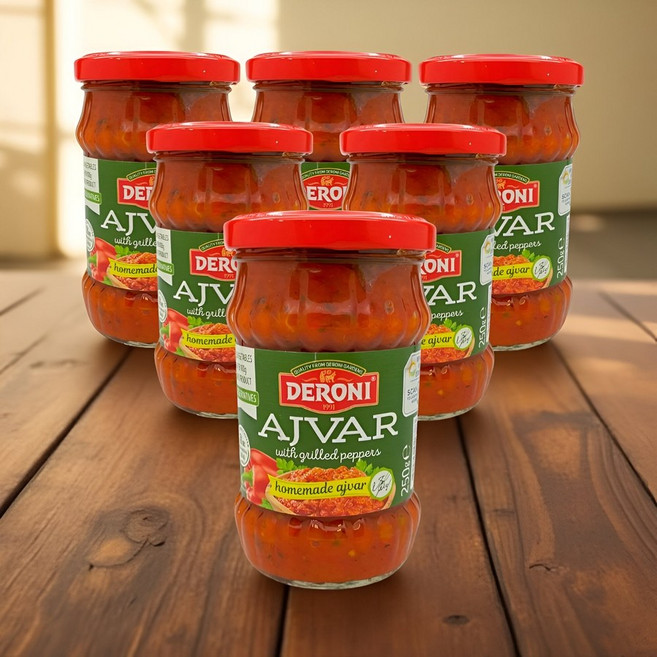 불가리아 데로니 전통 구운 파프리카 가지 페이스트 스프레드 265g x6병