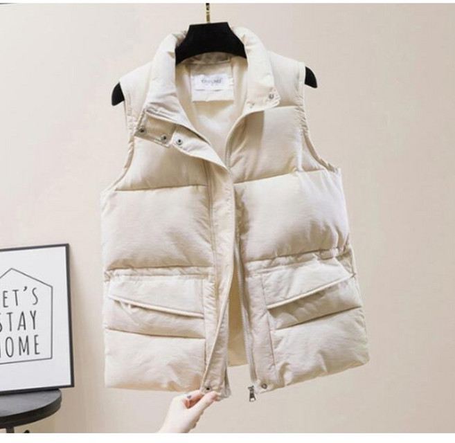 3컬러 허리 조절 스트링 여성 패딩조끼 보온조끼 방한조끼 여성조끼패딩 데일리조끼 따뜻한조끼