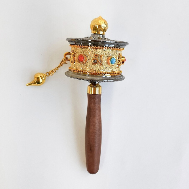 마니륜 불교 티베트 티벳 도구 마니차 법구 선물, 블랙, 1개