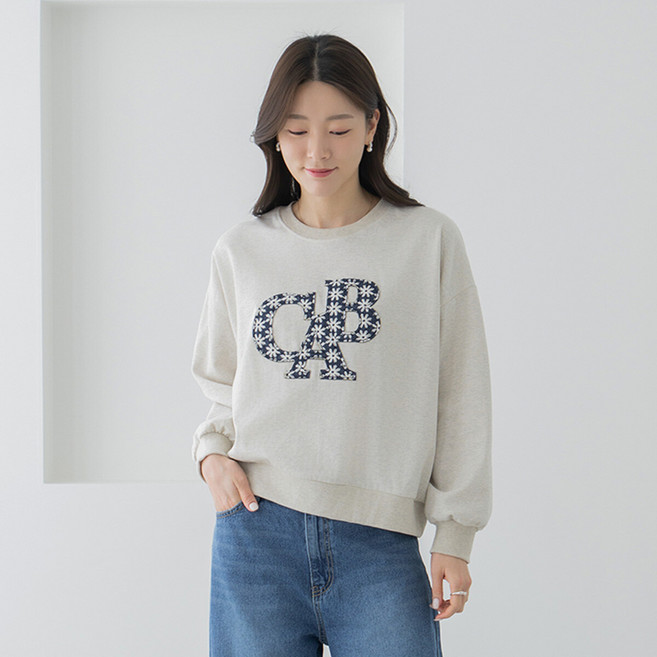 마담4060 엄마옷 마담4060 꽃자수 봄 데일리 여성 맨투맨티셔츠-RTE2602012-