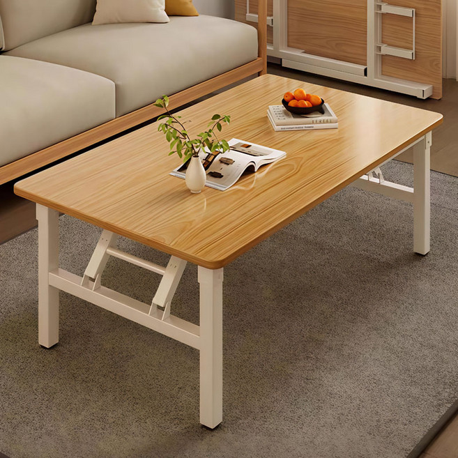 BIKASU 철제 접이식 테이블 책상 좌식 컴퓨터 책상 거실 쇼파 테이블 식탁 1200*600, 삼나무