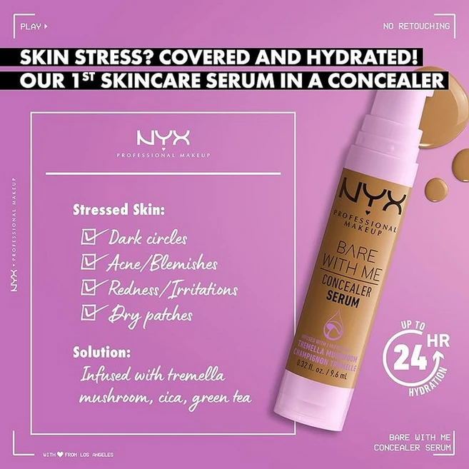 NYX Professional Makeup Bare With Me Serum Corrector Natural Cobertura Media Light 9 6ml, 상세페이지 참조, 1개 - 쿠팡