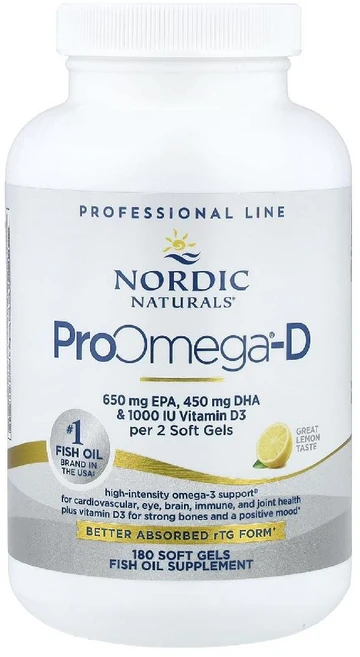 노르딕 내추럴스 ProOmega-D 상큼한 레몬 180정 1개 - 쿠팡