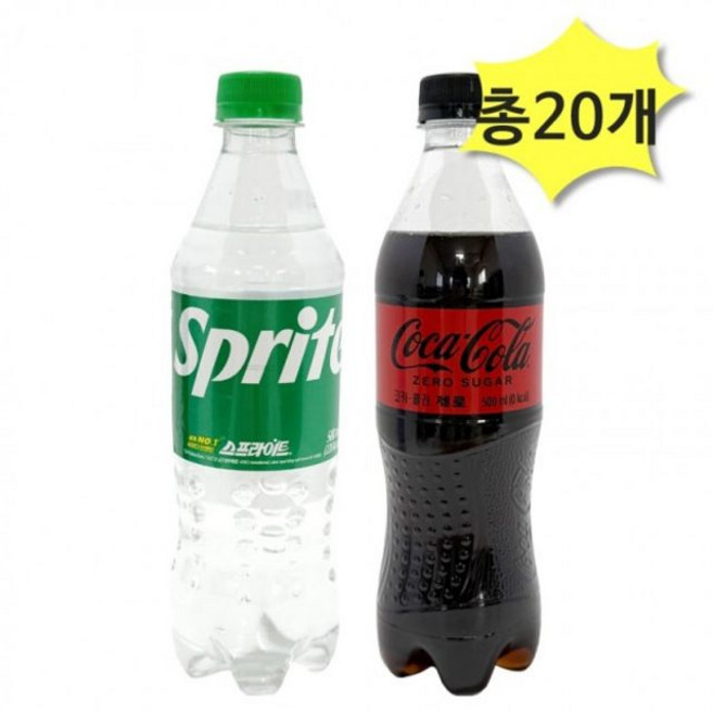 스프라이트500ml 코카콜라제로500 x 각10개(총20 hon*7424LE, 500ml