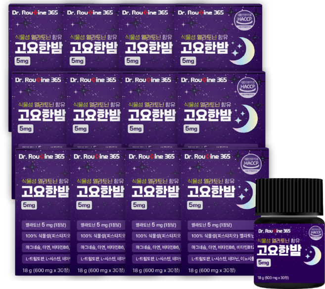 닥터루틴365 식물성 멜라토닌 고요한밤 5mg, 12개, 30정