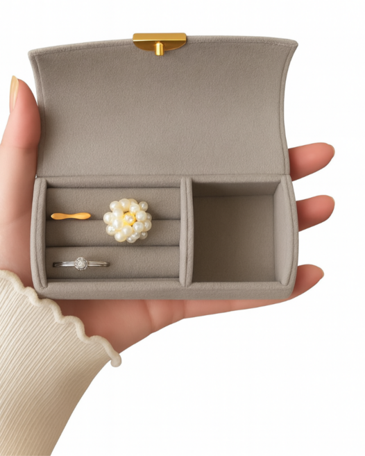 르붐 휴대용보석함 여행용 주얼리 악세서리 보관함, 1개, 윔그레이