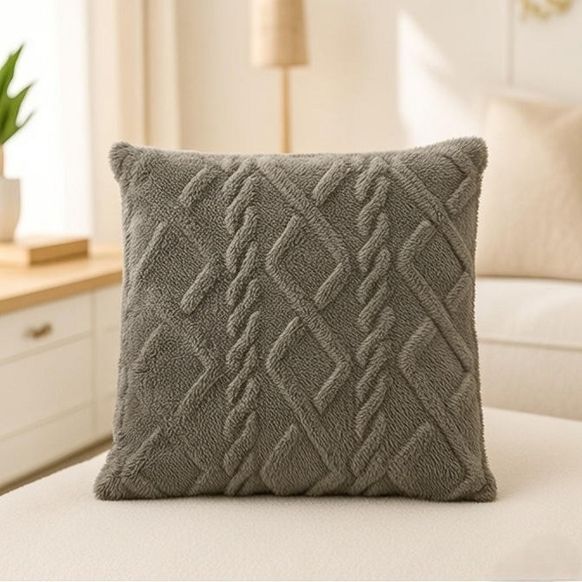 리코아 엔티크 꽈배기 패턴 쿠션커버 2개