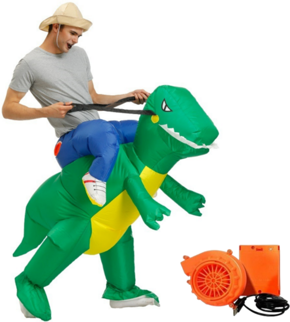 더루비샵 에어슈트 할로윈 코스프레의상 공룡풍선옷, 1개, L(키150-190) 공룡 라이더 그린 성인에어슈트