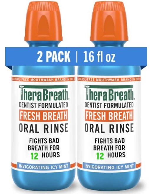 테라브레드 입냄새 구강 세정제 아이시 민트 맛 알콜 프리 16 플로우 온스 2개 묶음 테라브레스, Mouthwash - 쿠팡