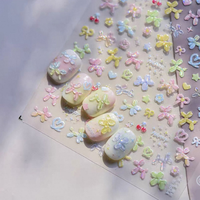 엠보 홀로그램 벌룬 강아지 풍선 토모니 네일스티커 to5064, 1개