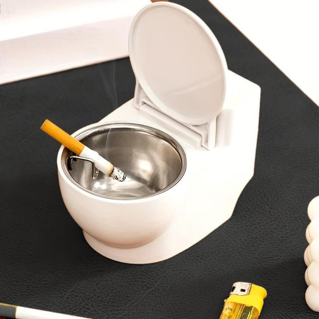화장실용 변기 디자인 냄새차단 벽걸이 재떨이, 1개, 10*8.3cm 화이트