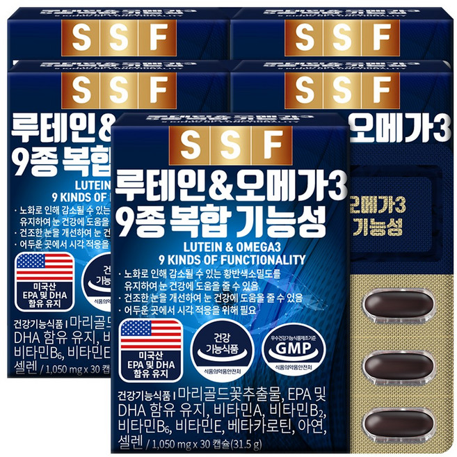 순수식품 루테인 오메가3, 30정, 5개